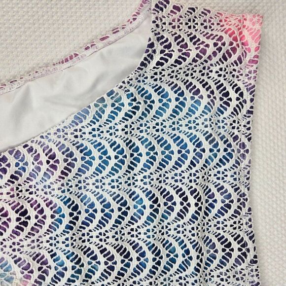 Lucky Womens Multicolor High Waist Crochet Bikini Bottom Swimwear Womens M - Picture 3 of 5